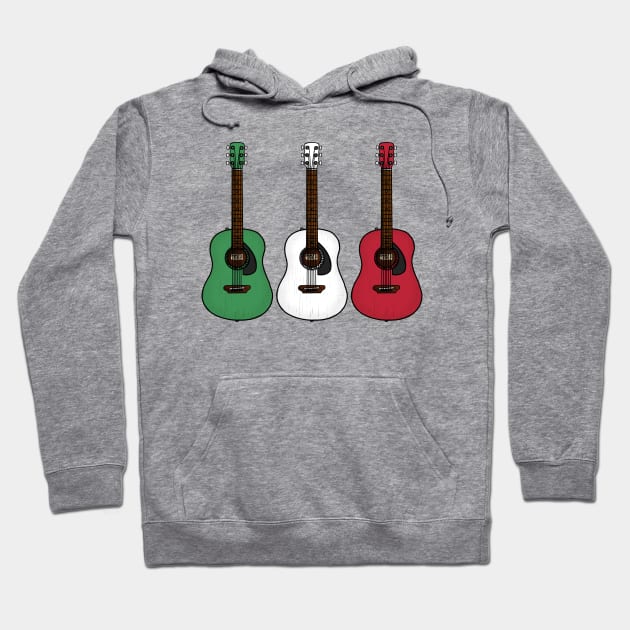 Acoustic Guitar Italian Flag Guitarist Musician Italy Hoodie by doodlerob